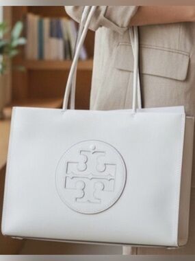 Tory Burch Ella Tote Warm White – Like New w/ Dust Bag